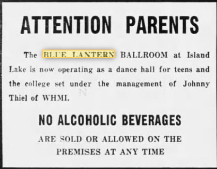 Blue Lantern Ballroom - June 8 1960 Ad